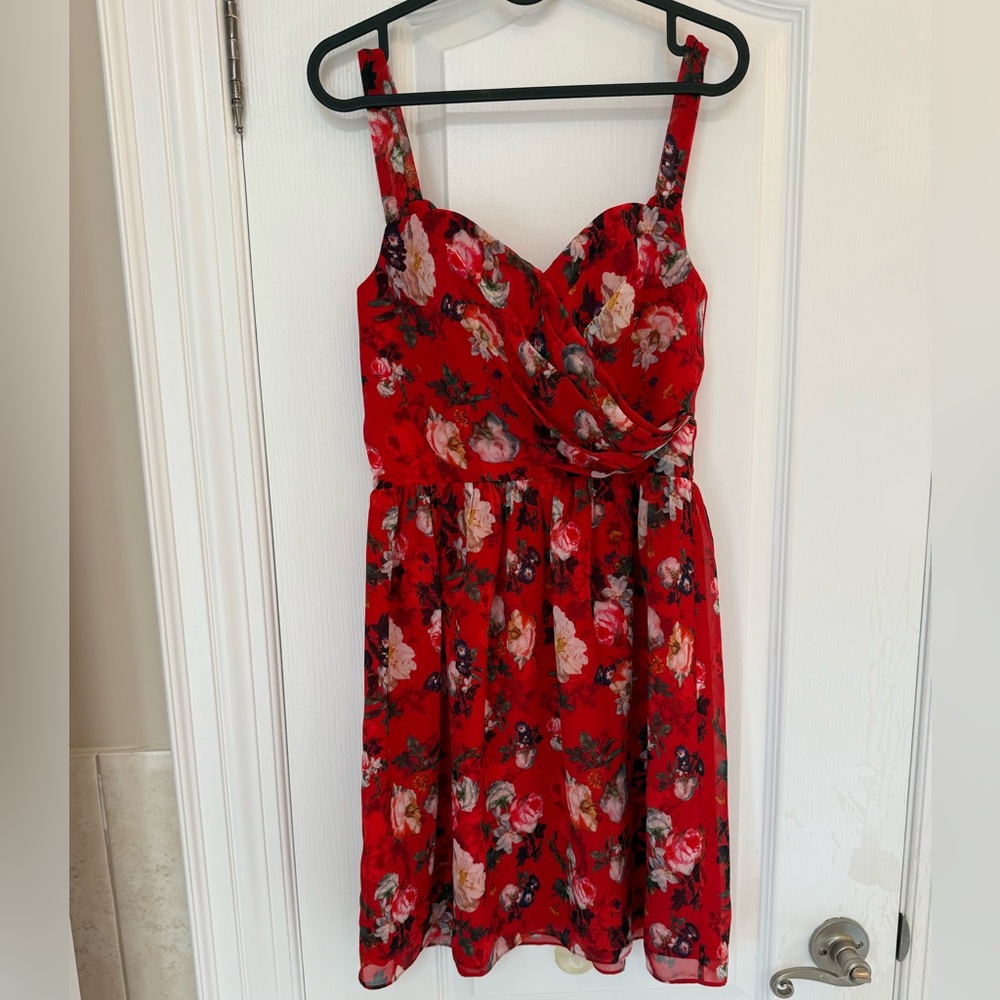 The Kooples Red Ruched Wrap Mini Dress